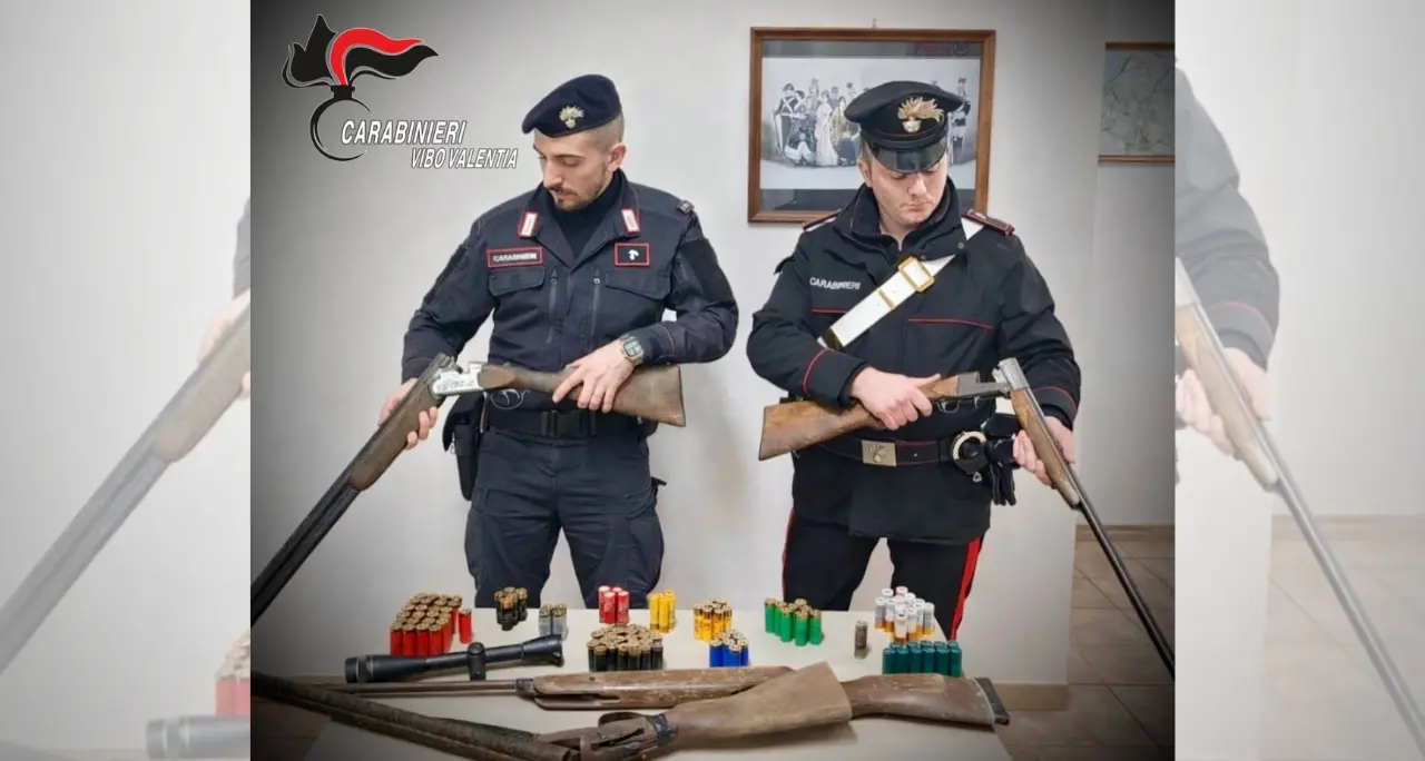 Stefanaconi, un arsenale sotterrato nel cortile: arrestato per ricettazione e detenzione di armi clandestine\n