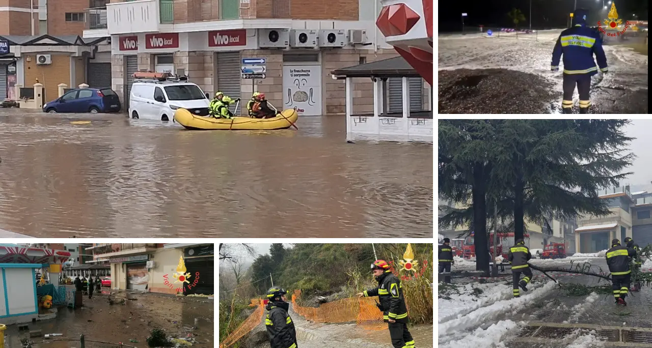 Al lavoro senza sosta i vigili del fuoco dopo l’ondata di maltempo, in Calabria già seicento gli interventi\n