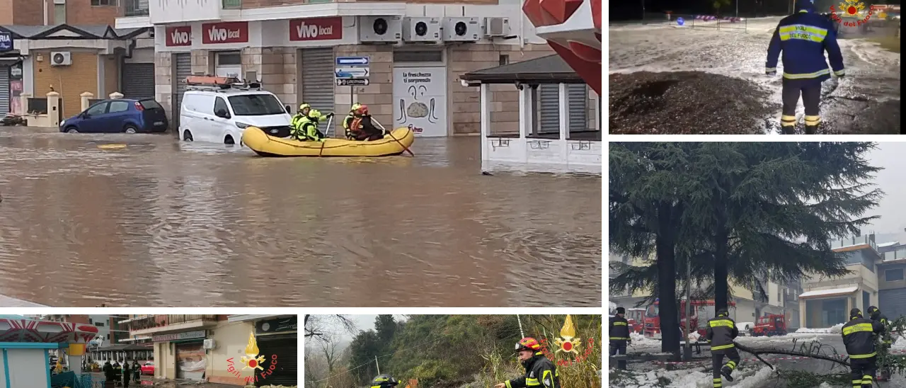 Al lavoro senza sosta i vigili del fuoco dopo l’ondata di maltempo, in Calabria già seicento gli interventi\n
