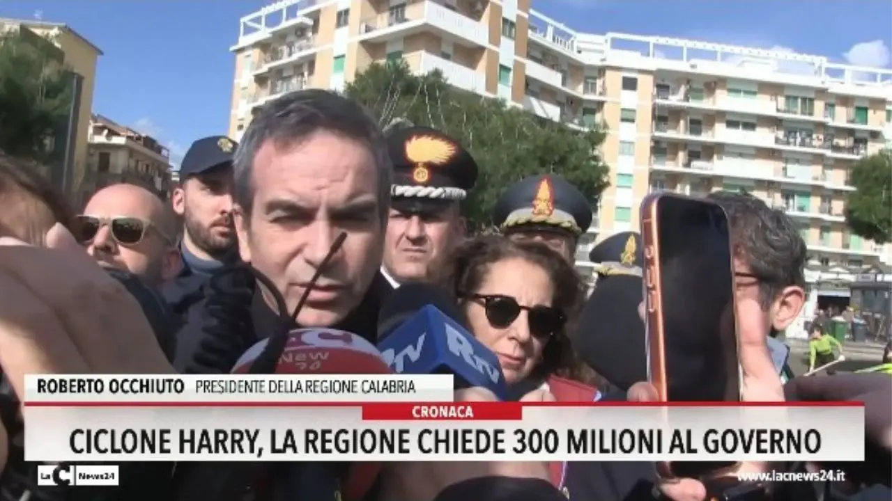 Ciclone Harry, la Regione chiede 300 milioni al Governo