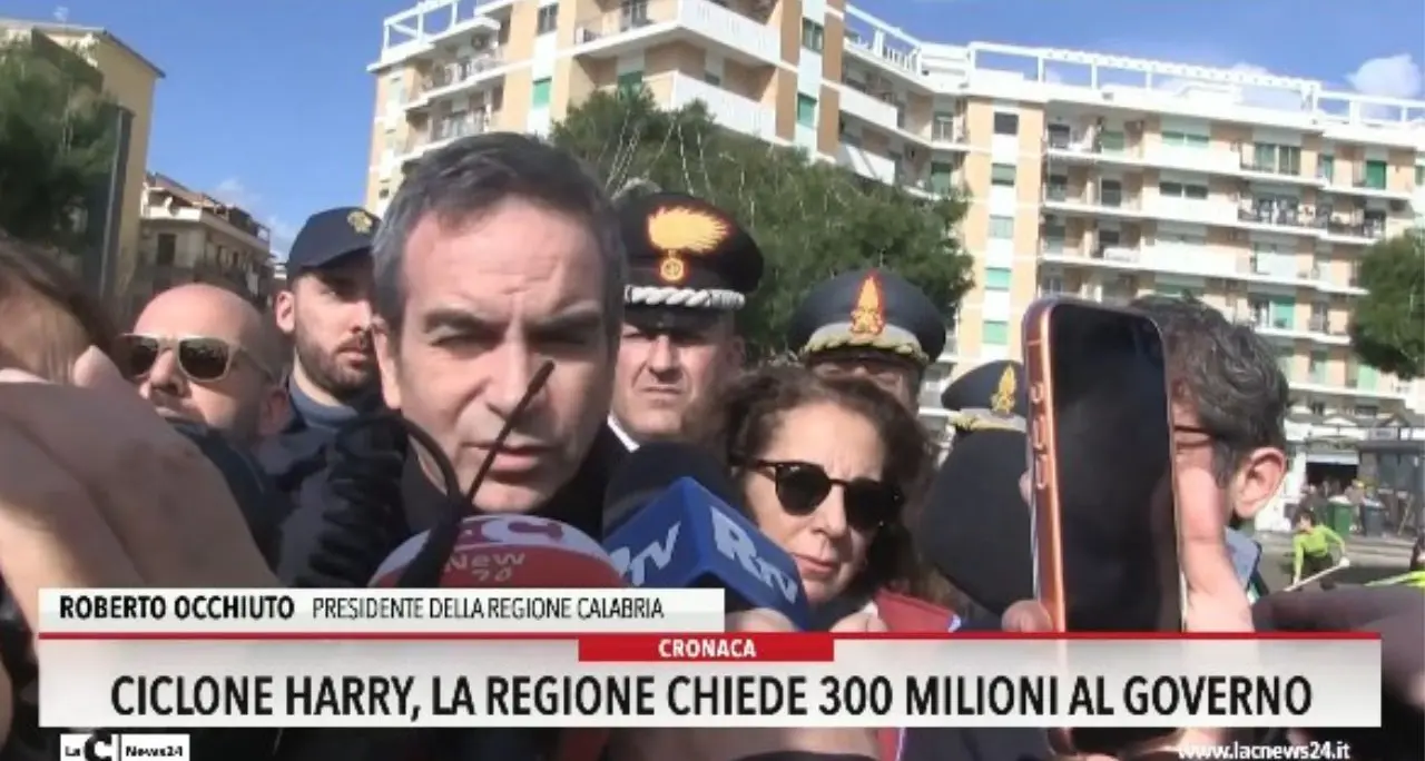 Ciclone Harry, la Regione chiede 300 milioni al Governo