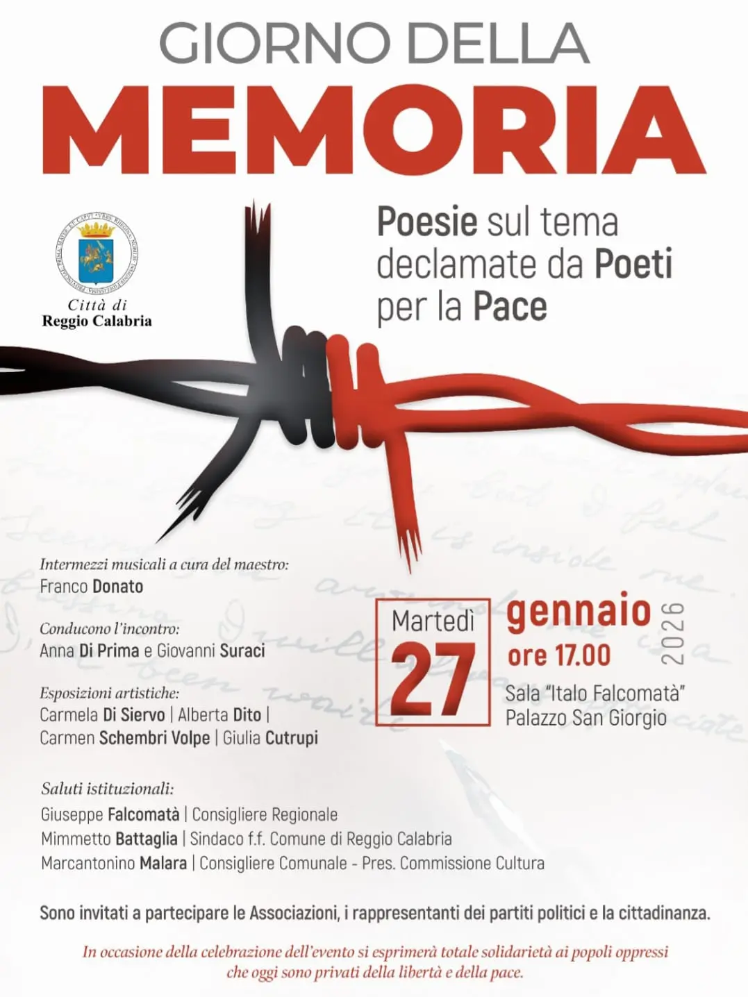 A Palazzo San Giorgio la Giornata della Memoria diventa voce di pace e diritti\n