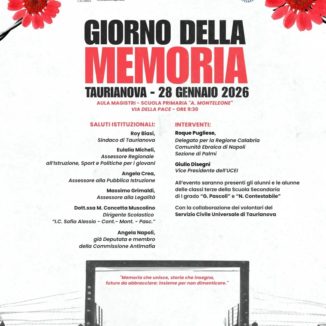 Giorno della Memoria, la Comunità ebraica e l’assessore Micheli attesi a Taurianova\n