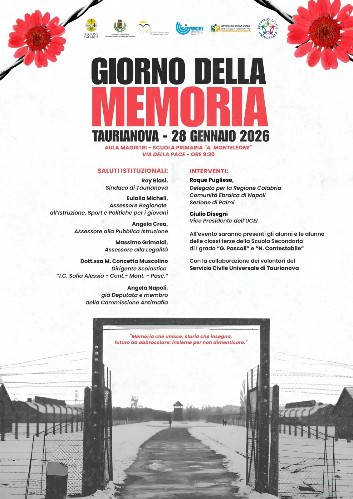 Giorno della Memoria, la Comunità ebraica e l’assessore Micheli attesi a Taurianova\n