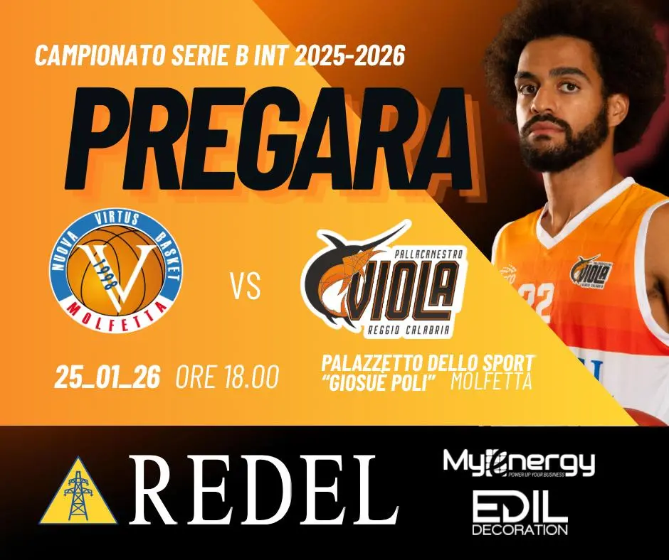 Prima trasferta del girone di ritorno per la Redel Viola: sfida equilibrata a Molfetta\n