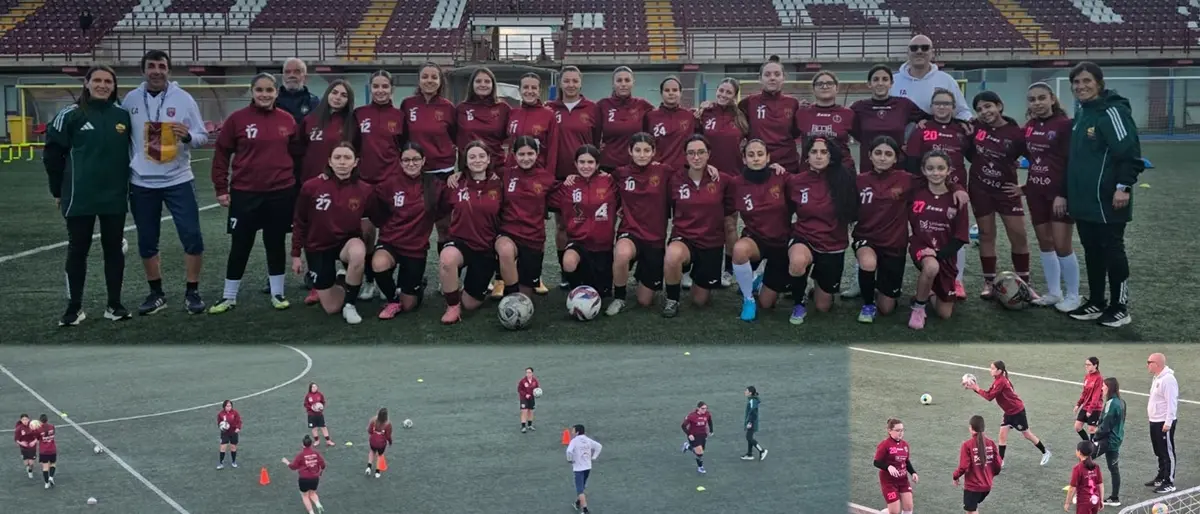 L'As\u00A0Roma\u00A0a Locri per l'allenamento formativo con la squadra di calcio femminile di Locri\n