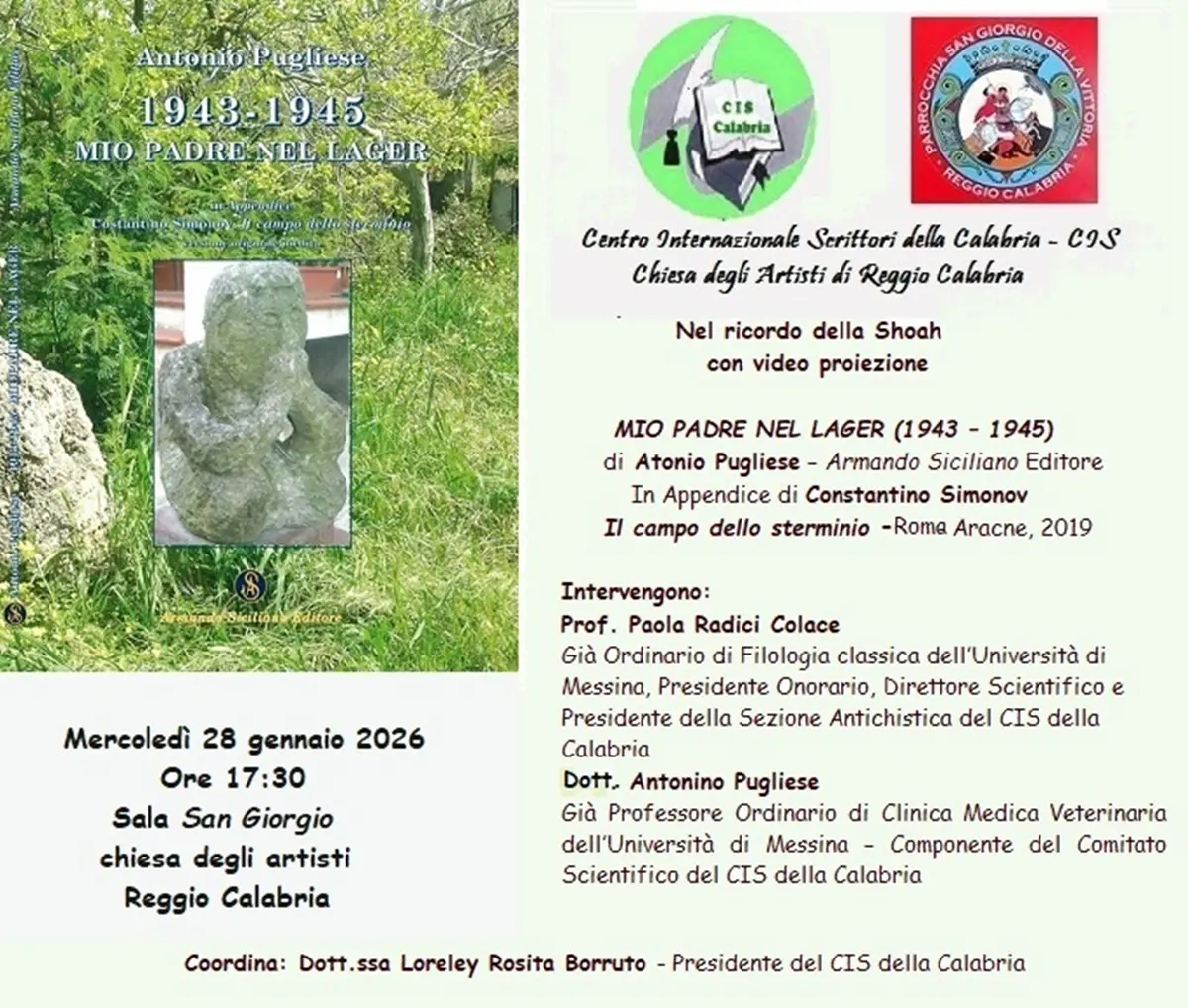 A Reggio, la presentazione del libro “Mio padre nel lager” di Antonio Pugliese\n\n\n