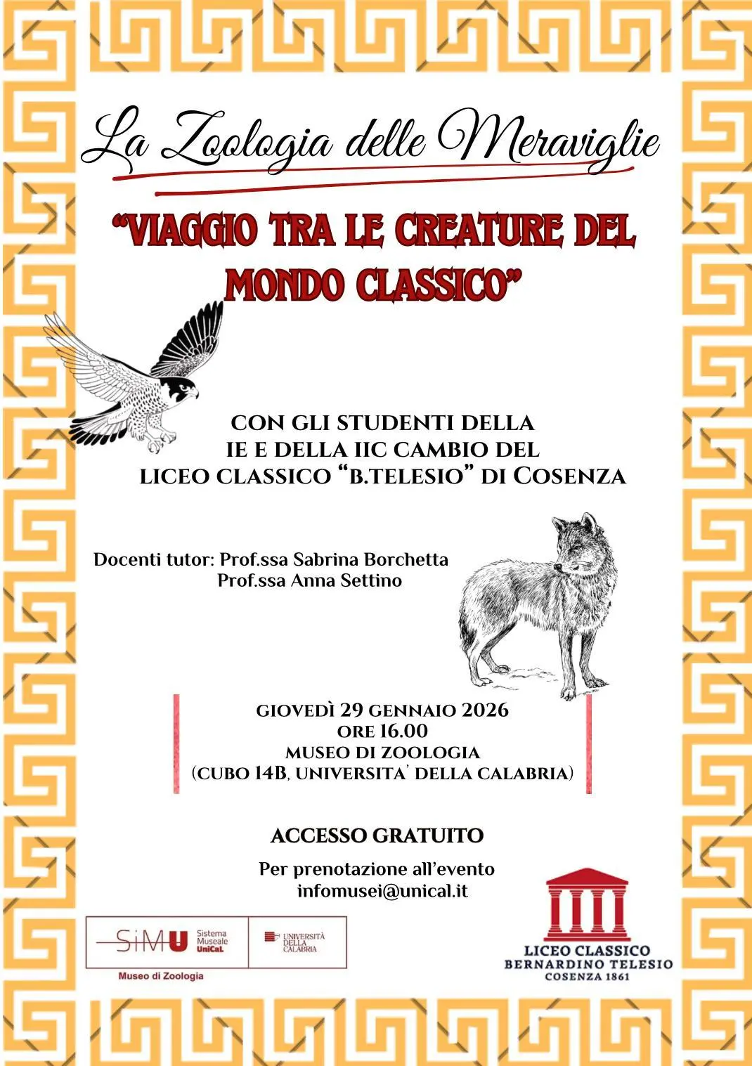 Al Museo di Zoologia dell’Unical “La Zoologia delle Meraviglie”: un viaggio tra natura e miti antichi\n