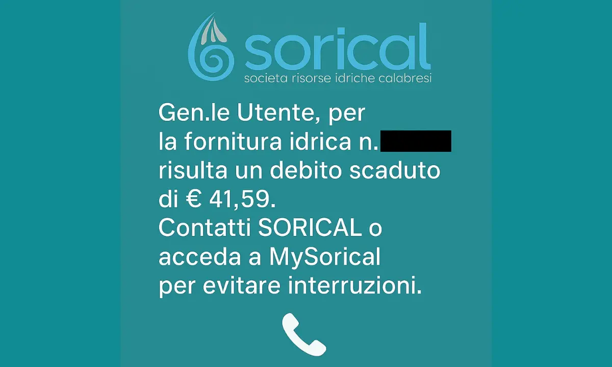 Sorical avvia le comunicazioni sulle pendenze idriche: sollecito ai pagamenti e servizi online per regolarizzare le posizioni\n