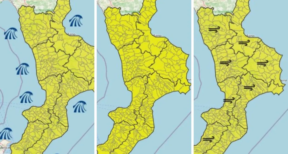 Calabria, torna l’allarme per maltempo e mareggiate: temporali, forti venti e onde fino a 6 metri\n
