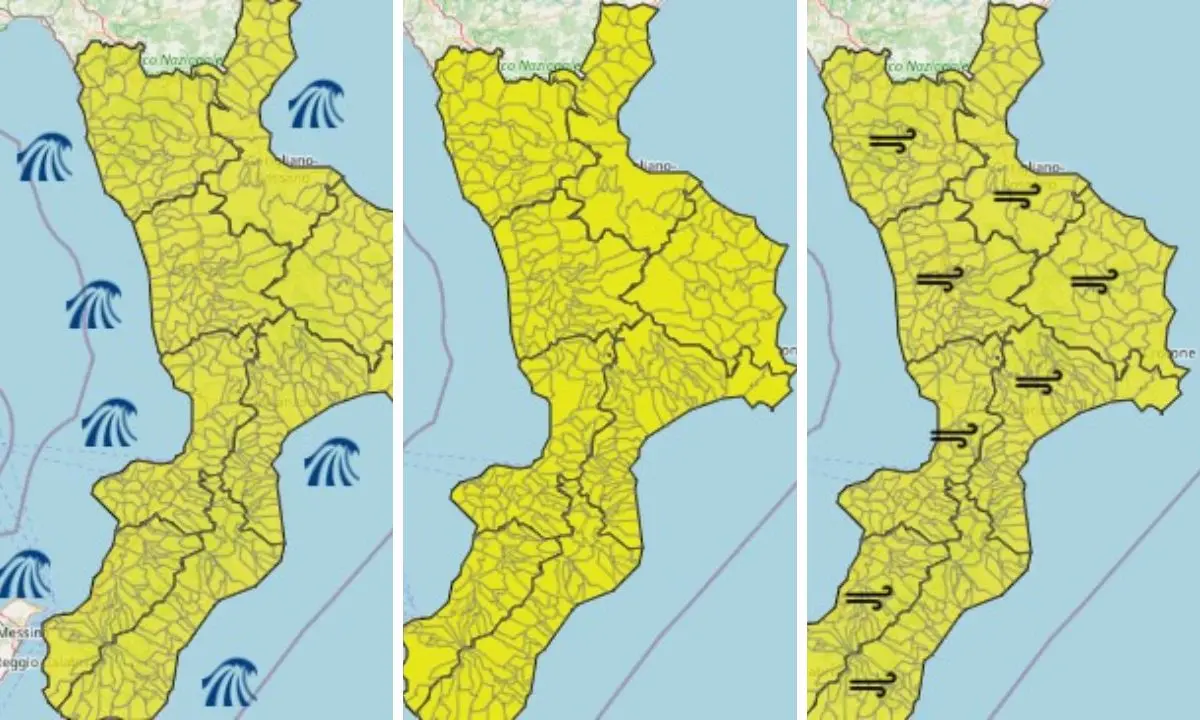 Calabria, torna l’allarme per maltempo e mareggiate: temporali, forti venti e onde fino a 6 metri\n