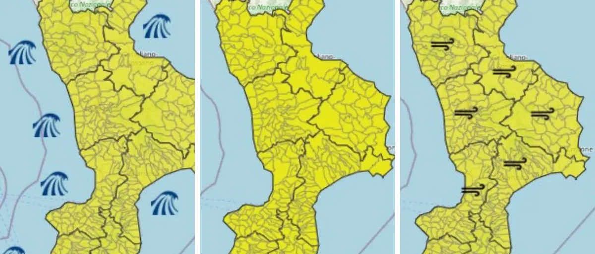 Calabria, torna l’allarme per maltempo e mareggiate: temporali, forti venti e onde fino a 6 metri\n