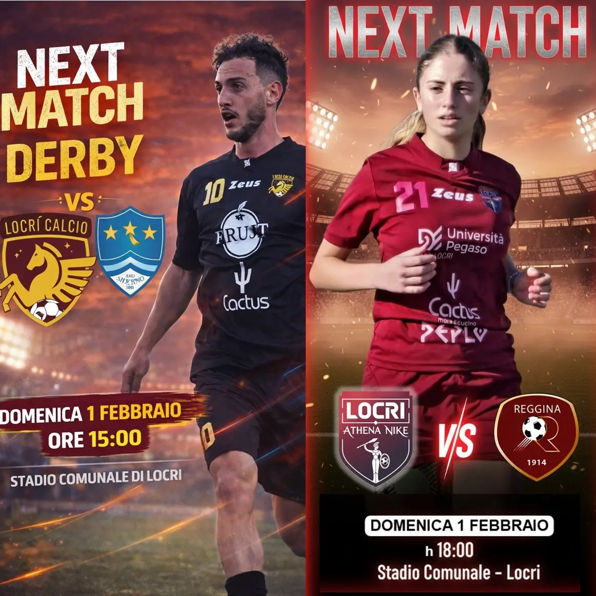 Domenica giornata di grande calcio a Locri: derby maschile e esordio femminile di Eccellenza\n