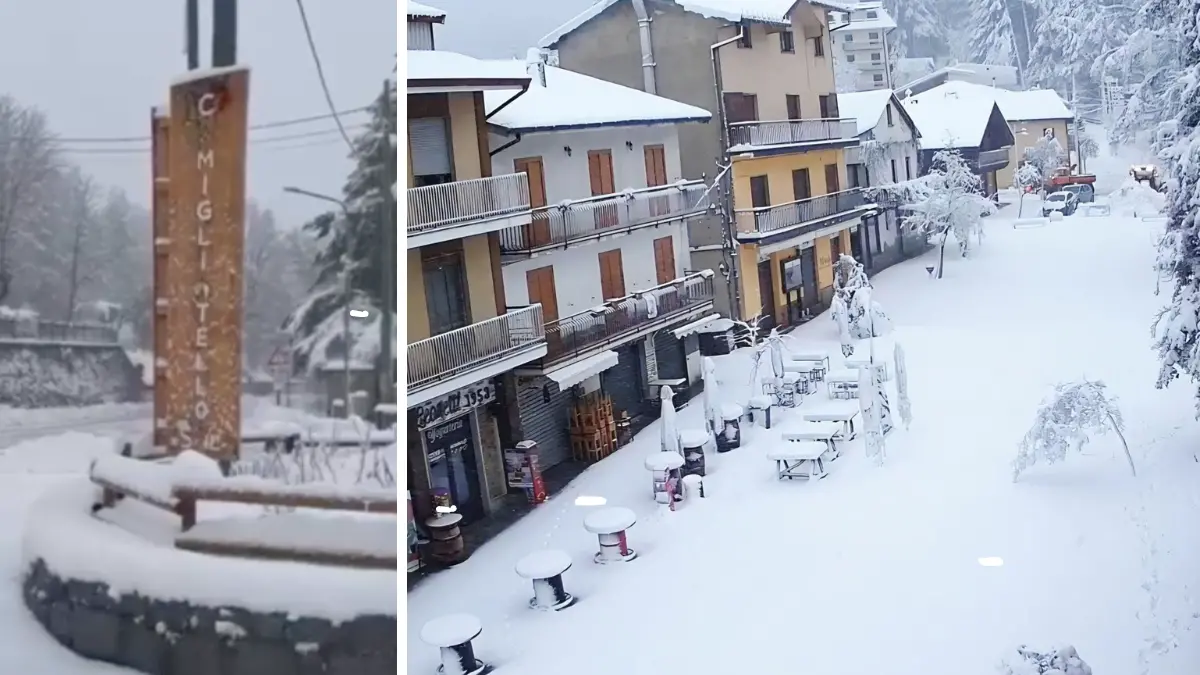 Camigliatello e il suo corso imbiancati