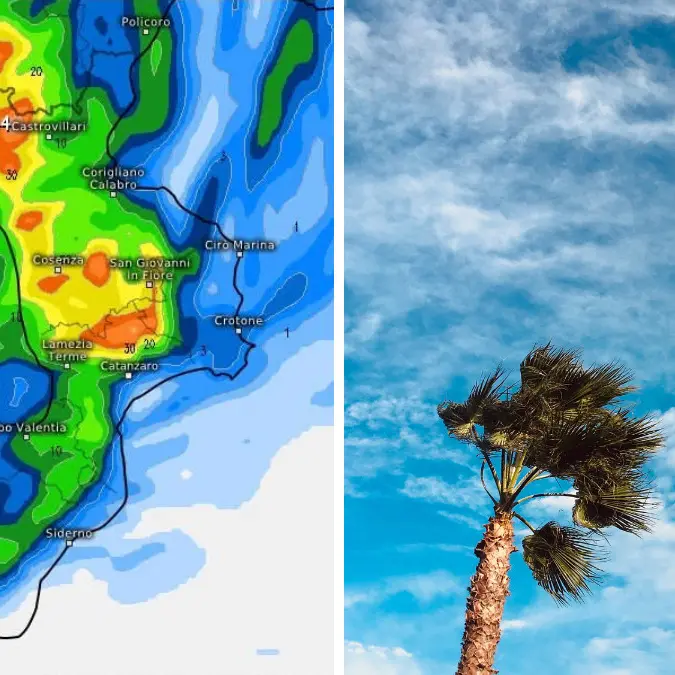 Il maltempo non molla la Calabria, sul lato tirrenico vento e pioggia di sabbia sahariana: le previsioni