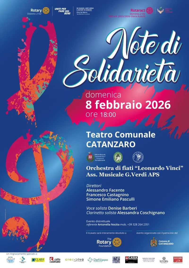 Note di solidarietà a Catanzaro, un concerto in beneficenza per sostenere i progetti del Rotary\n