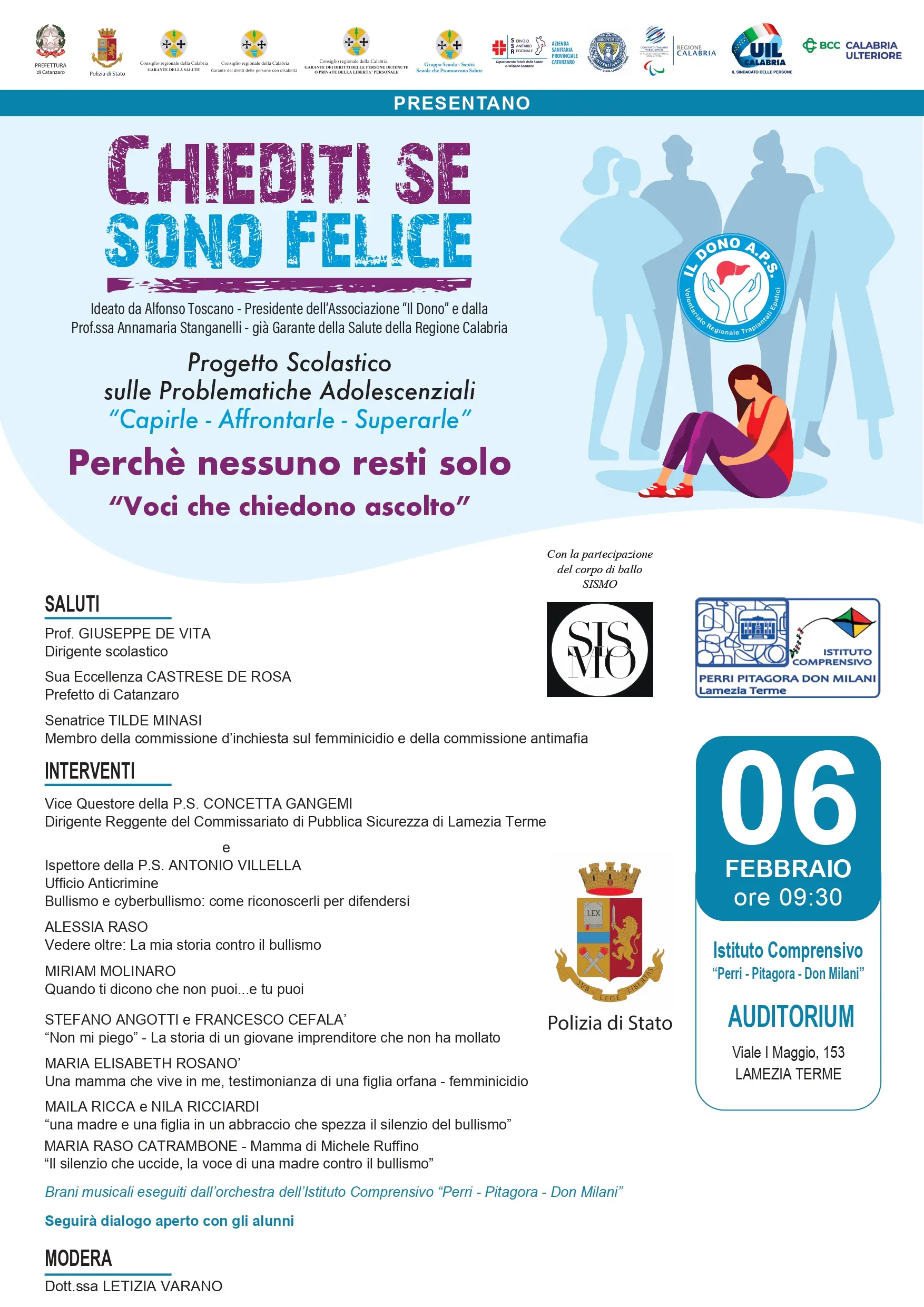 “Chiediti se sono felice”: il 6 febbraio a Lamezia Terme il quarto appuntamento del progetto dedicato ai giovani\n