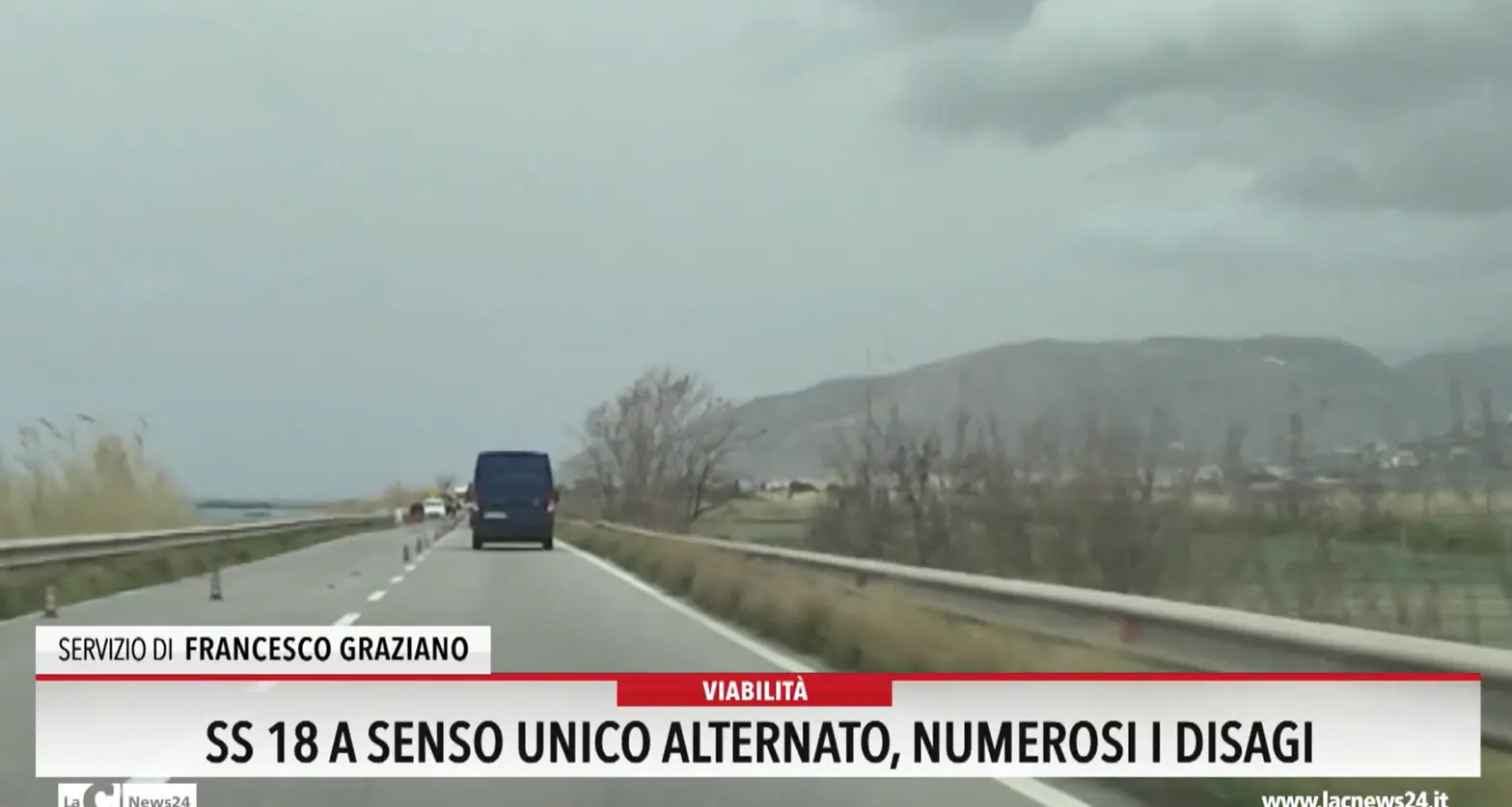 SS 18 a senso unico alternato: numerosi i disagi