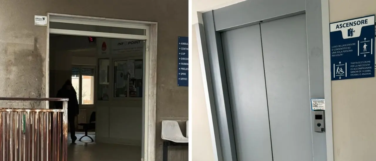 Porta rotta e ascensore fuori servizio all'ospedale di Polistena, il Comitato denuncia: «Non c'è tutela per i pazienti»\n
