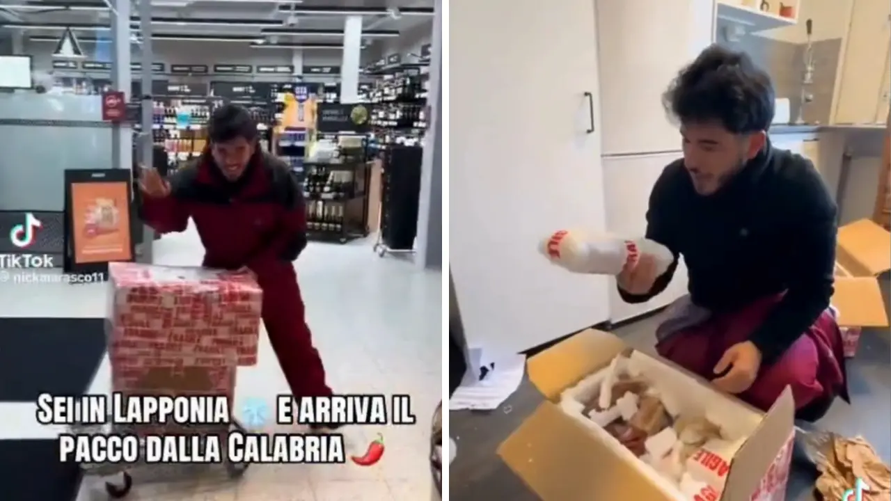‘Nduja al Polo Nord, la festa di alcuni ragazzi vibonesi in Lapponia all’arrivo del mitico “pacco”\n