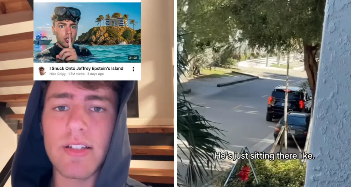 Nico Grigg, lo Youtuber che si è infiltrato sull’isola di Epstein: «Adesso ho delle auto sospette sotto casa»\n