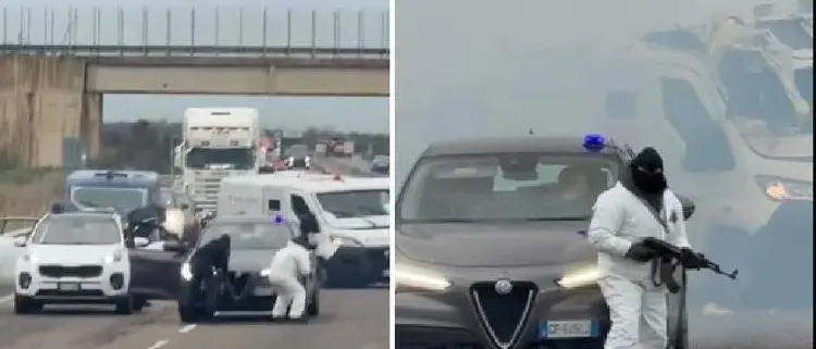 Assalto\u00A0a un portavalori sulla Brindisi-Lecce, armati di kalashnikov circondano il furgone e fanno esplodere il portellone\u00A0\n