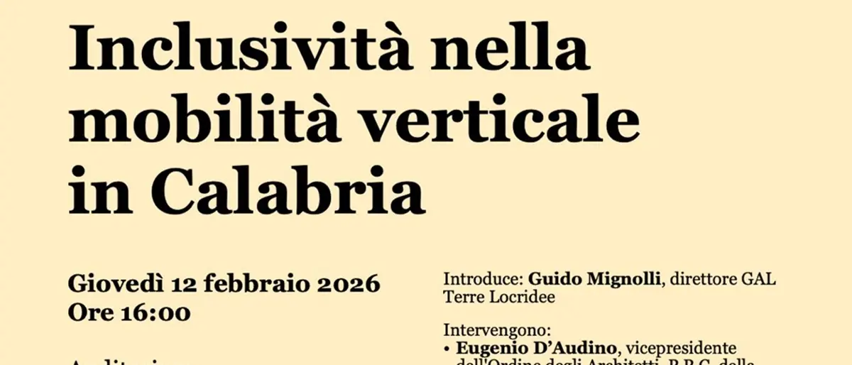 Inclusività e accessibilità: a Locri un incontro sulla mobilità verticale in Calabria\n