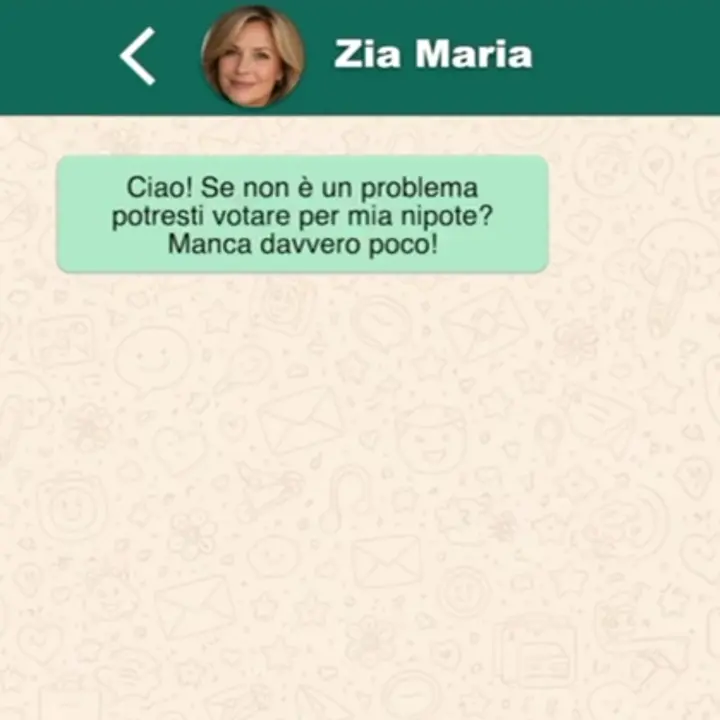«Potresti votare per mia nipote?»: dilaga la nuova truffa su WhatsApp con messaggi che arrivano da persone conosciute (e ignare)\n