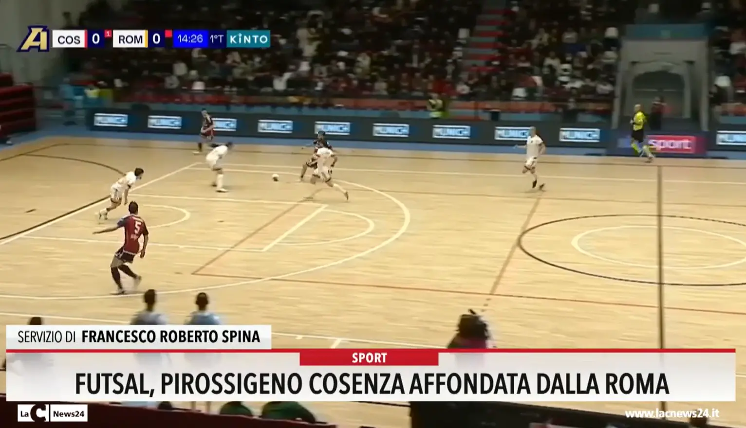 Futsal, Pirossigeno Cosenza affondata dalla Roma
