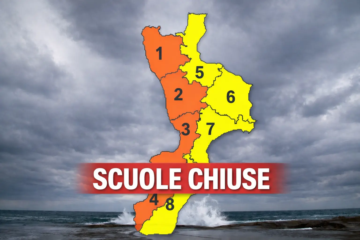 Allerta arancione nel Vibonese, anche domani scuole chiuse per maltempo: ecco dove\n