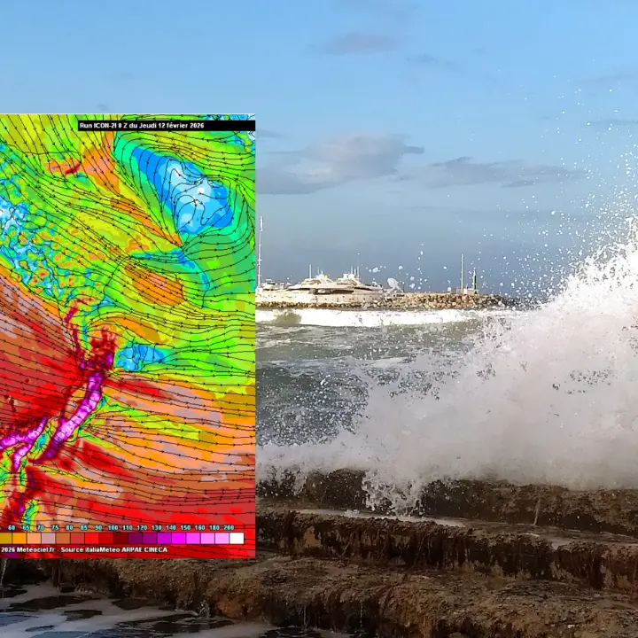 Il ciclone Nils in Calabria: a preoccupare nelle prossime ore le forti raffiche di vento (oltre i 140 km/h) e le mareggiate\n