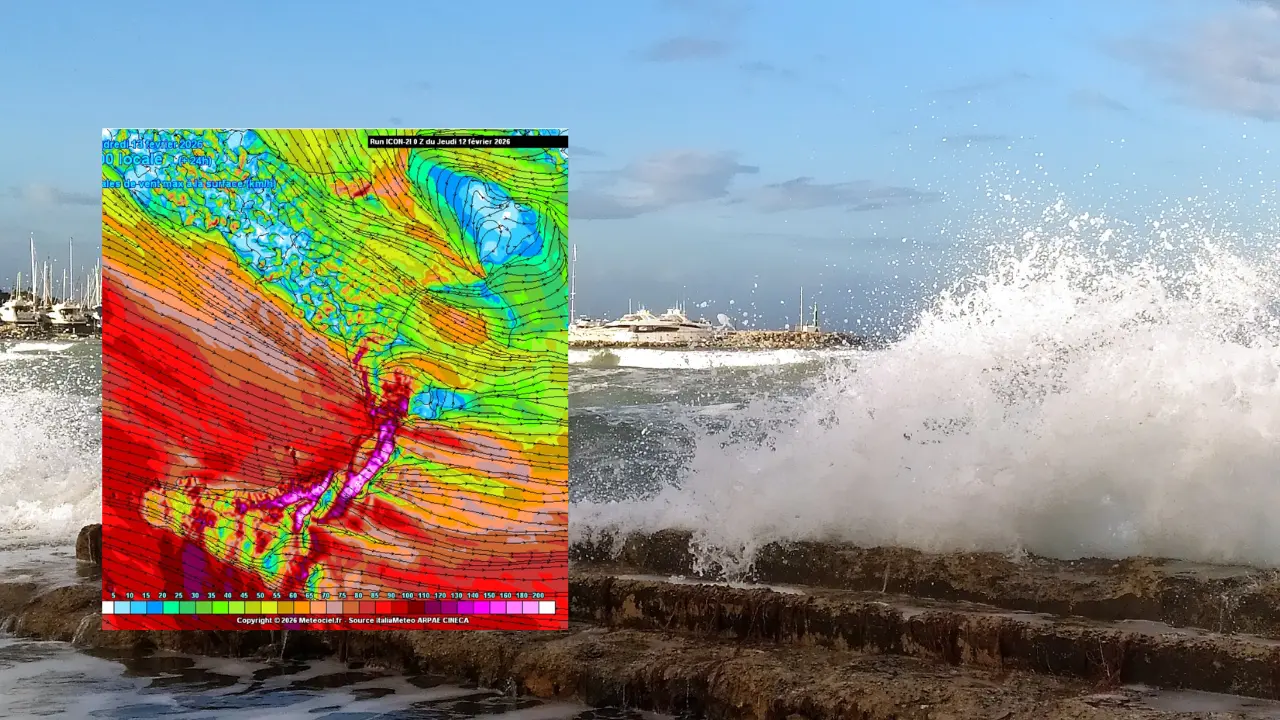 Il ciclone Nils in Calabria: a preoccupare nelle prossime ore le forti raffiche di vento (oltre i 140 km/h) e le mareggiate\n