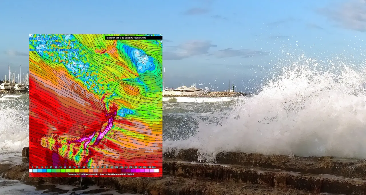 Il ciclone Nils in Calabria: a preoccupare nelle prossime ore le forti raffiche di vento (oltre i 140 km/h) e le mareggiate\n