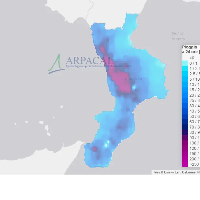 Quasi 200 ml di pioggia nel Cosentino e raffiche di vento fino a 140 km/h: il ciclone Nils ha lasciato il segno\n