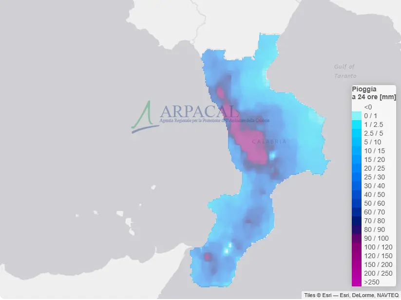 Quasi 200 ml di pioggia nel Cosentino e raffiche di vento fino a 140 km/h: il ciclone Nils ha lasciato il segno