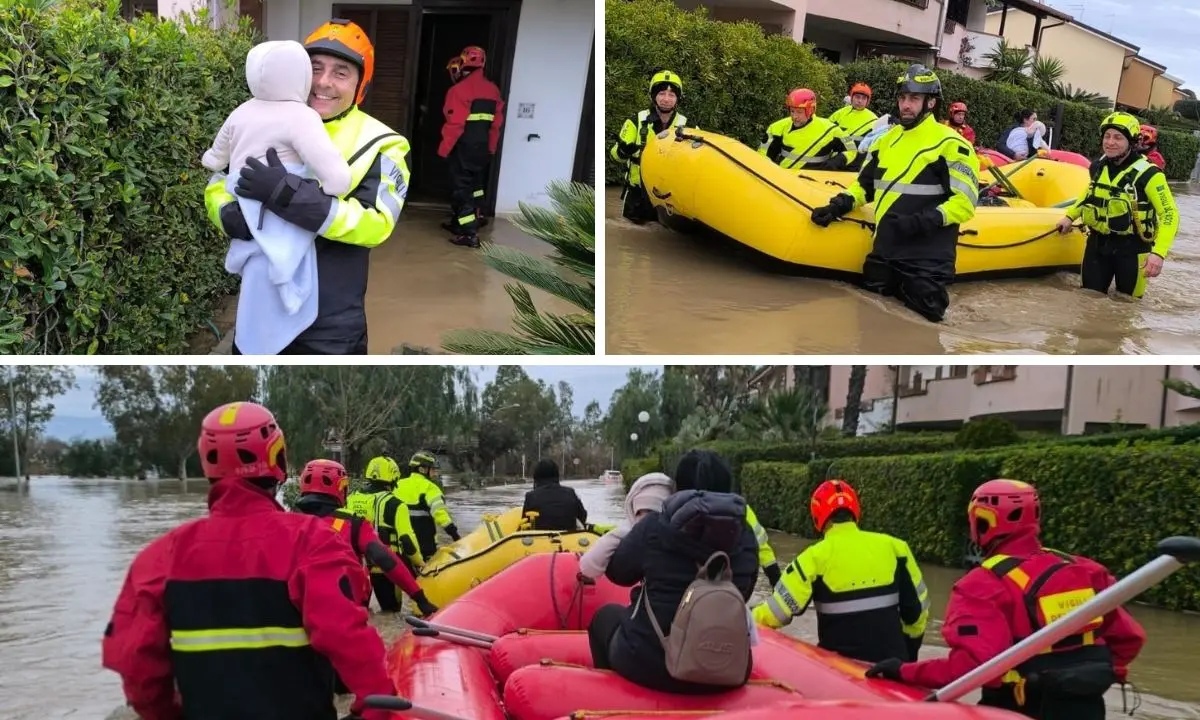 Il fiume Crati cede alla foce, esondazioni tra Corigliano-Rossano e Cassano: 40 persone da evacuare\n