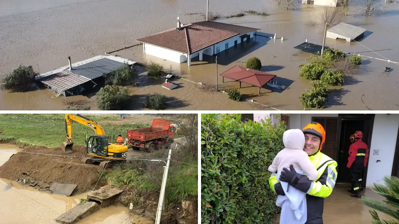 Sibaritide sott’acqua dopo il ciclone Nils: le immagini dell’alluvione che ha messo in ginocchio Tarsia e Santa Sofia d’Epiro\n\n\n