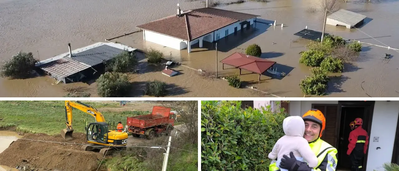 Sibaritide sott’acqua dopo il ciclone Nils,\u00A0le immagini dell’alluvione: Tarsia sommersa, allagato il Museo archeologico\n