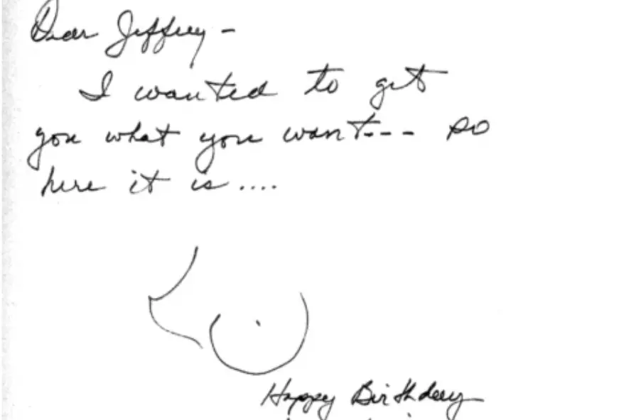 Il Biglietto di auguri di Wexner a Epstein