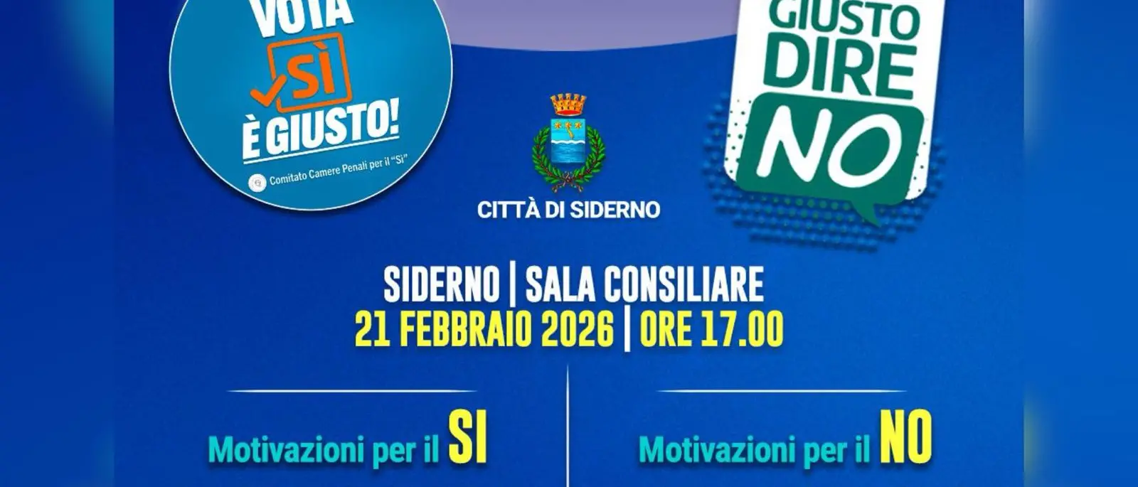 Referendum sulla Giustizia, sabato 21 esperti a confronto nella sala consiliare di Siderno\n