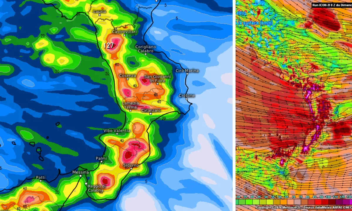 Il quarto ciclone si abbatterà domani sulla Calabria: Tirreno e aree interne di nuovo a rischio\n