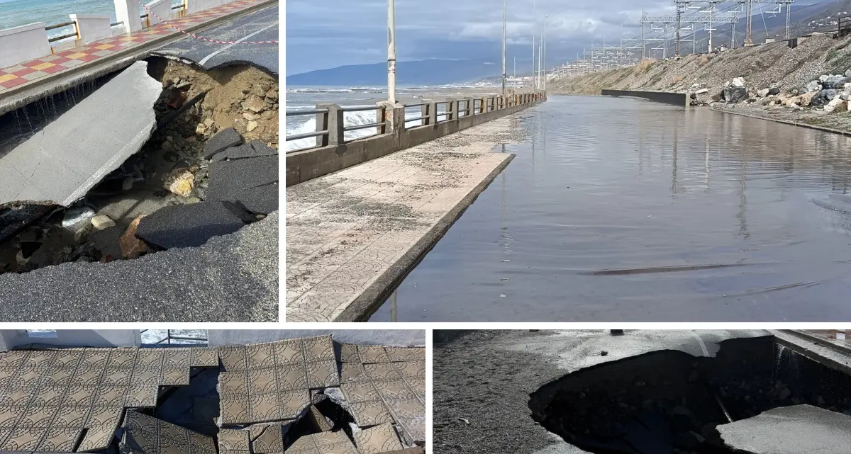 San Lucido, le drammatiche foto del\u00A0lungomare danneggiato dalle mareggiate\n