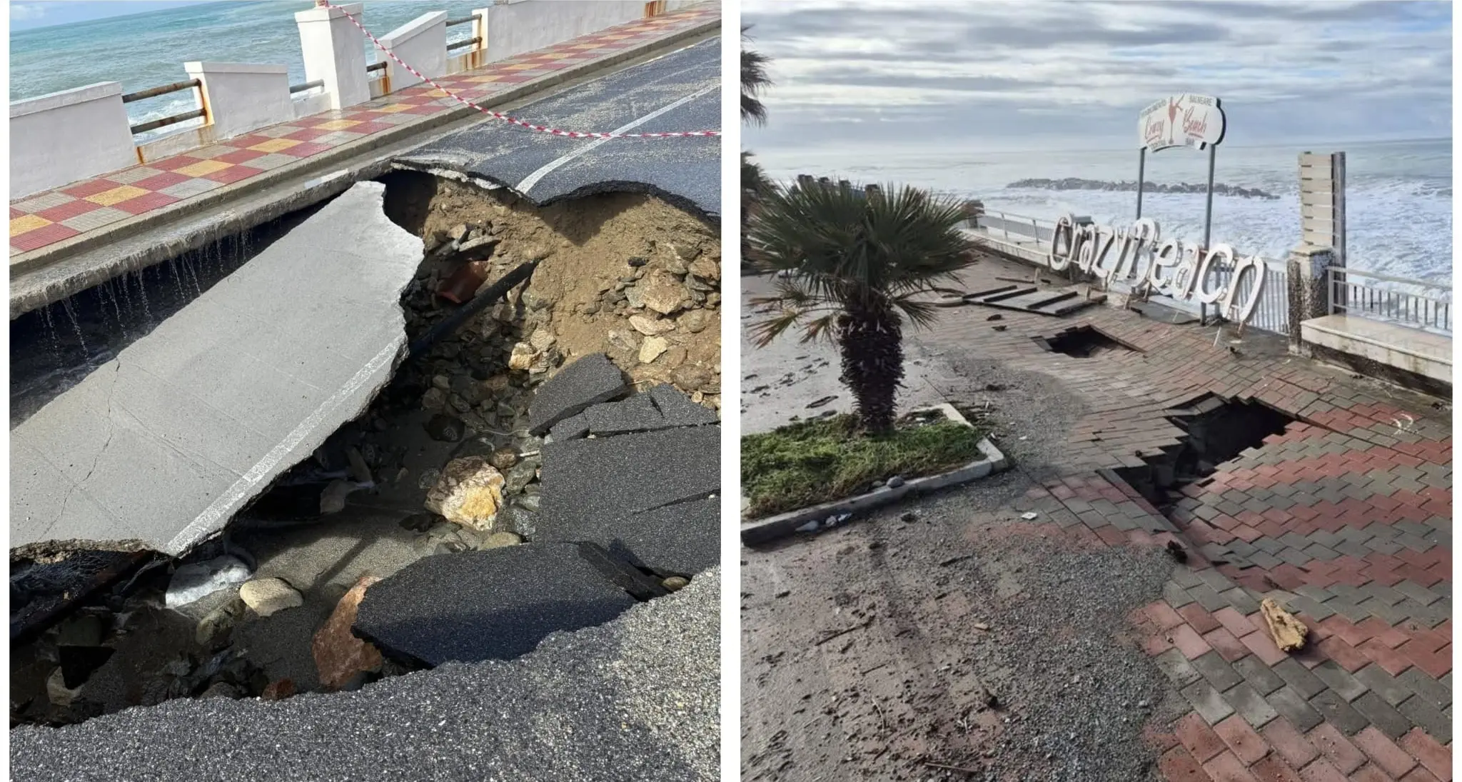 Si sbriciola ancora il lungomare di San Lucido già ferito dal ciclone Nils,\u00A0criticità anche ad\u00A0Acquappesa\n