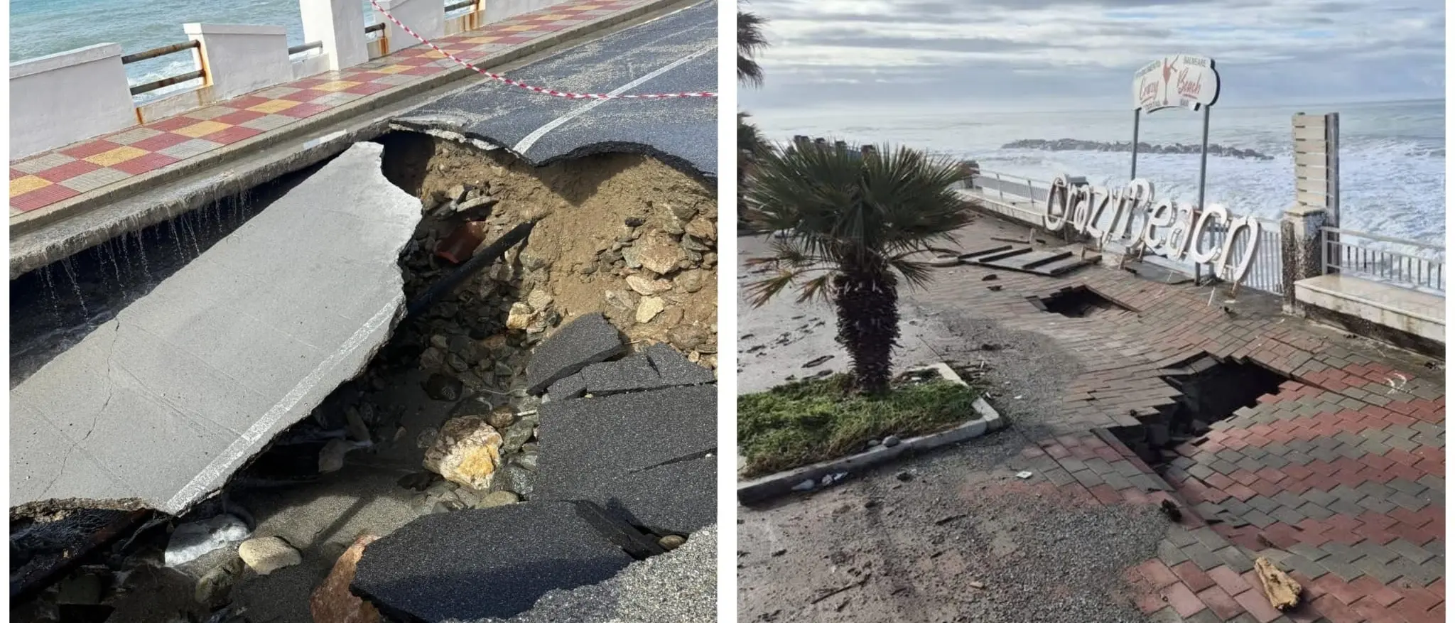 Si sbriciola ancora il lungomare di San Lucido già ferito dal ciclone Nils,\u00A0criticità anche ad\u00A0Acquappesa\n