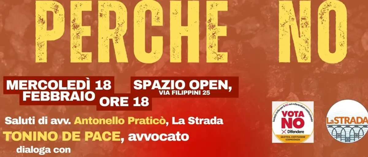 “Perché No”, a Reggio\u00A0domani incontro pubblico allo Spazio Open\n