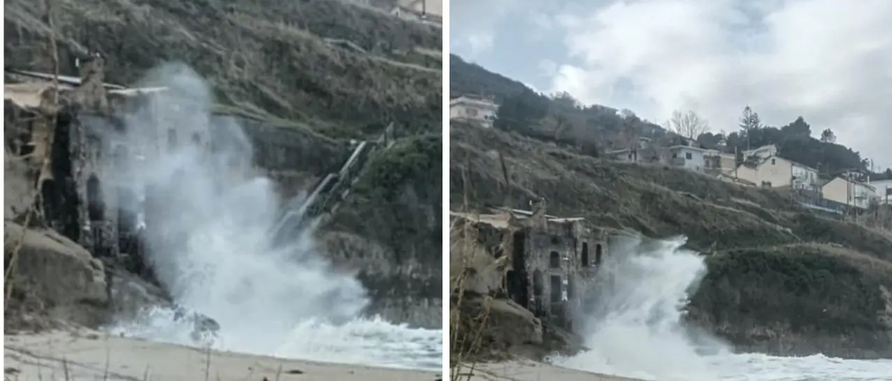 Pizzo, la furia del mare\u00A0non risparmia la Chiesetta di Piedigrotta: le onde si abbattono sulla facciata\n