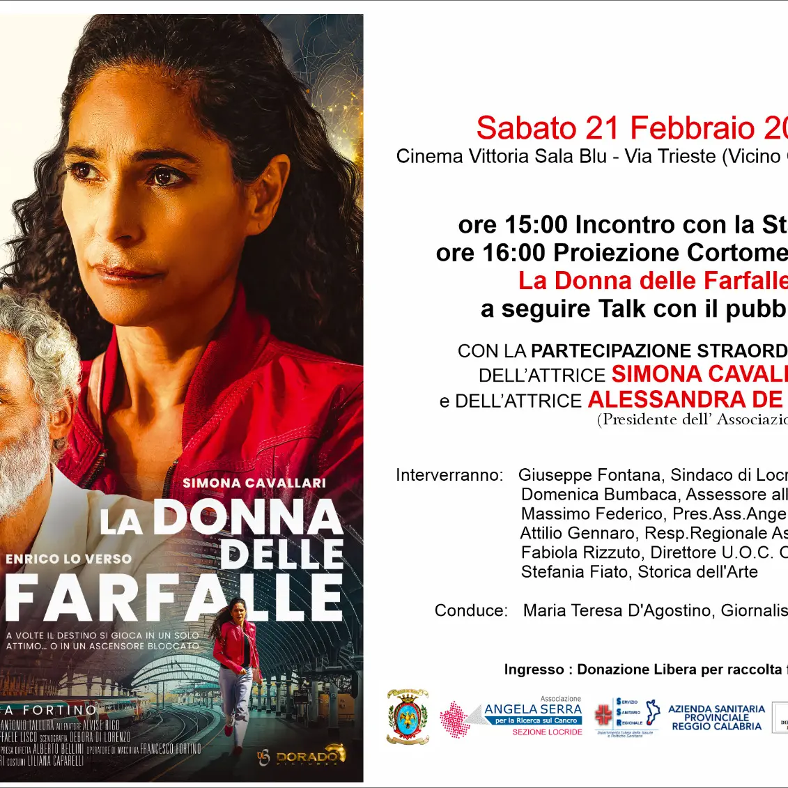 A Locri il film di impegno sociale “La donna delle farfalle” per la lotta contro il cancro\n
