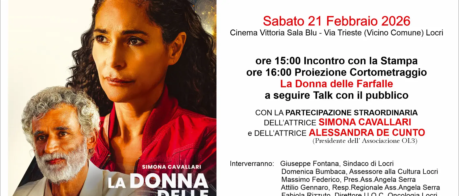 A Locri il film di impegno sociale “La donna delle farfalle” per la lotta contro il cancro\n