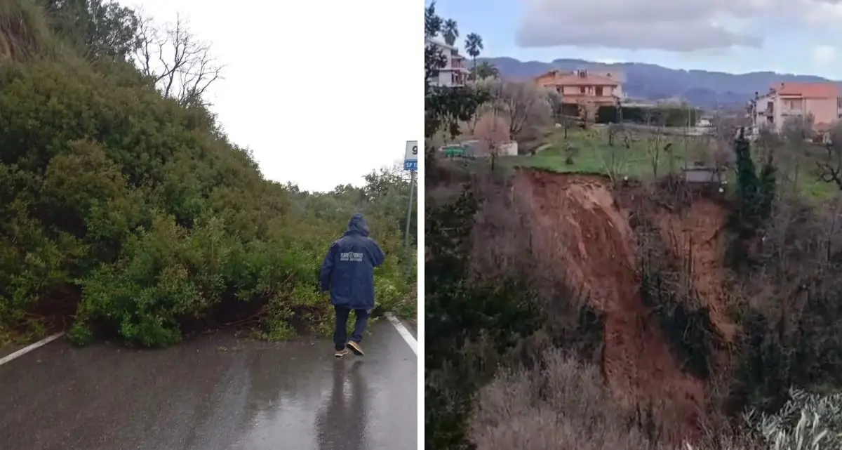Maltempo nel Cosentino, frane a catena e neve in Sila: timori per nuove piene di Crati e Coscile\n