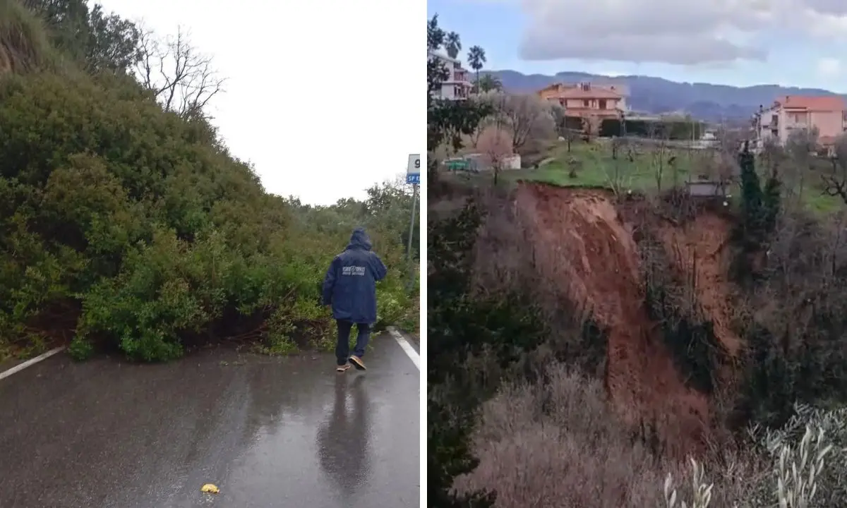 Maltempo nel Cosentino, frane a catena e neve in Sila: timori per nuove piene di Crati e Coscile\n